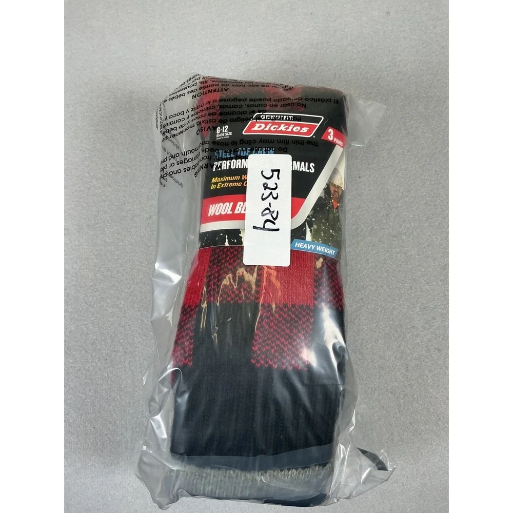 Dickies Steel Toe‎ Wool Blend Thermal Crew Socks 3 Pair Heavyweight 6-12 Work